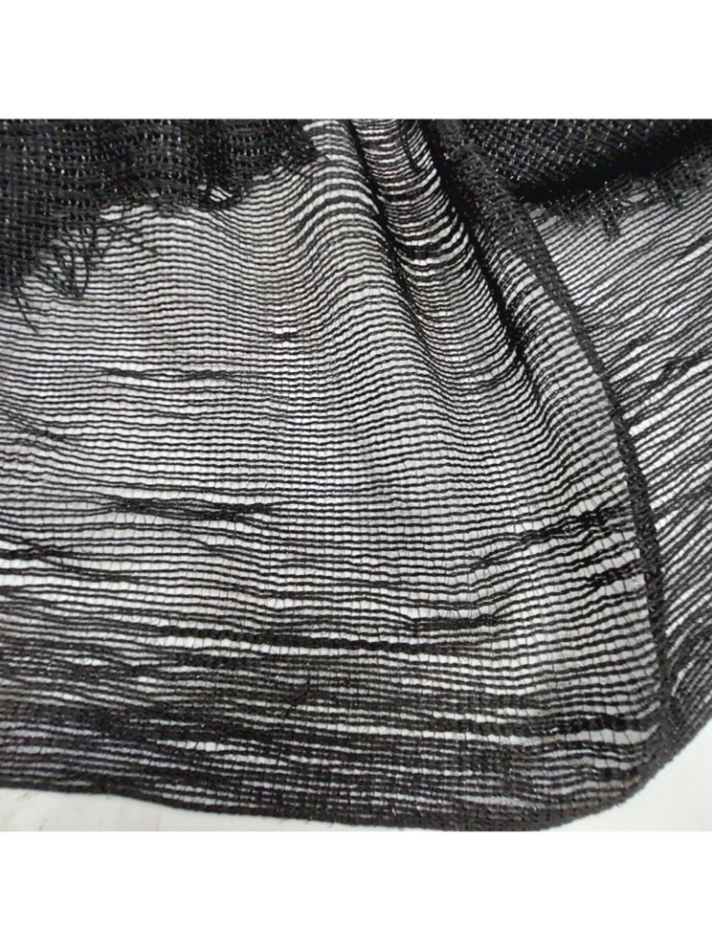 Black Semi Sheer Scarf Fringe Set Of 2 Various Sizes - Picture 5 of 11